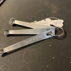 Set of 3 Measuring Spoons Smidgen Pinch Dash Stainless Steel Nesting Ring (I)